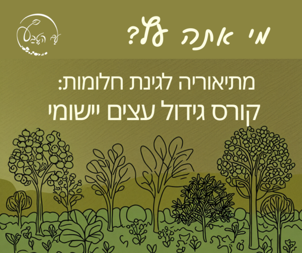 מי אתה עץ - מפגשי היכרות מעשיים בנושא גידול עצי הגינה - מפגש ראשון